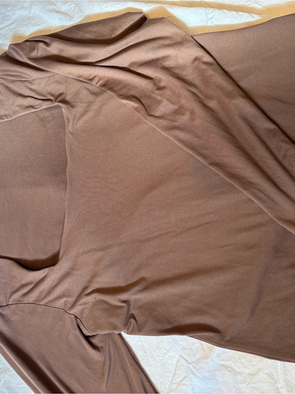 Simple Brown Square Neck Knit Top